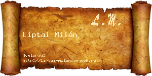 Liptai Milán névjegykártya